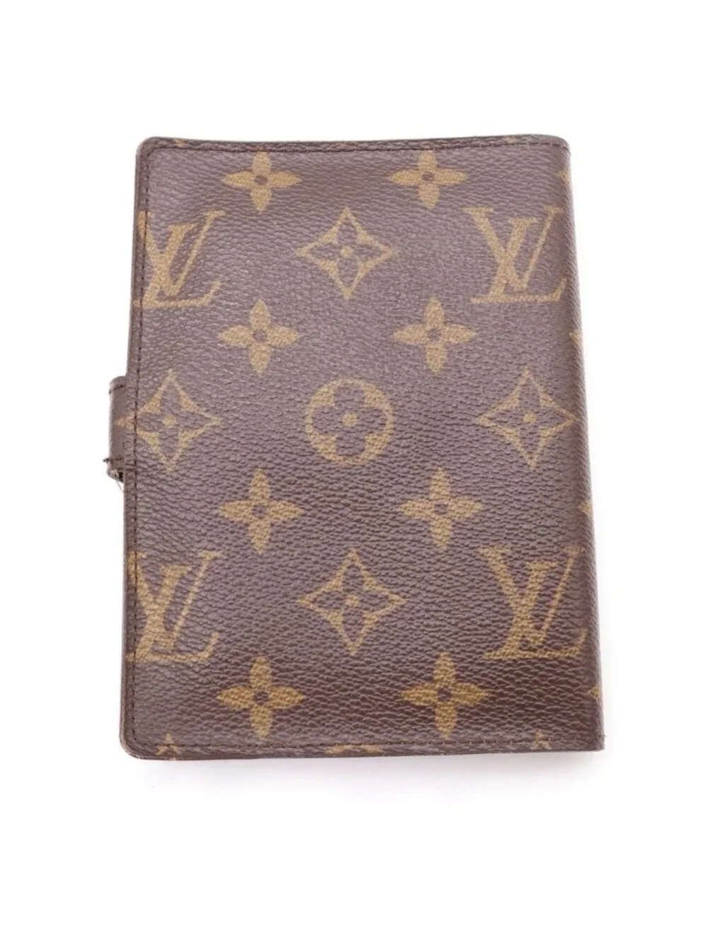 Louis Vuitton Monogram Agenda PM Binder Notebook Cover Brown Gold